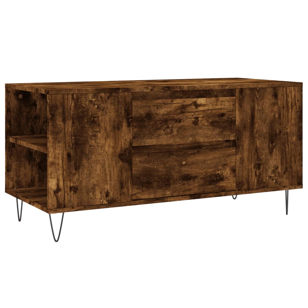 vidaXL Coffee Table Smoked Oak 102x44,5x50 cm Engineered Wood