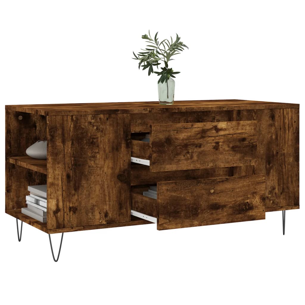 vidaXL Coffee Table Smoked Oak 102x44,5x50 cm Engineered Wood