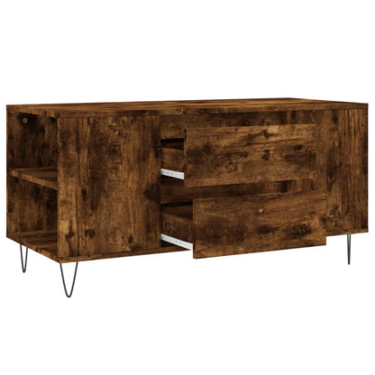 vidaXL Coffee Table Smoked Oak 102x44,5x50 cm Engineered Wood