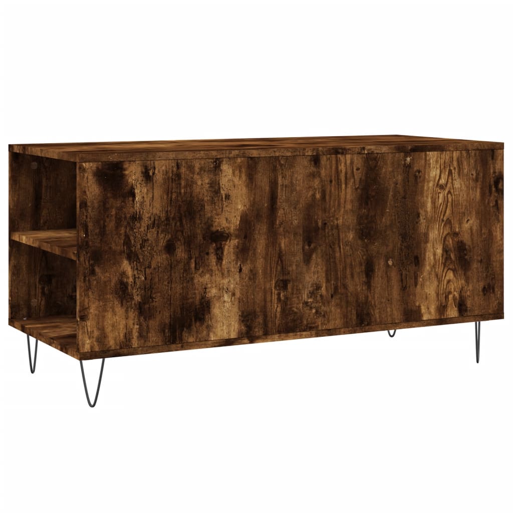 vidaXL Coffee Table Smoked Oak 102x44.5x50 cm Engineered Wood