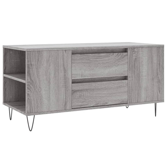 vidaXL Coffee Table Grey Sonoma 102x44,5x50 cm Engineered Wood