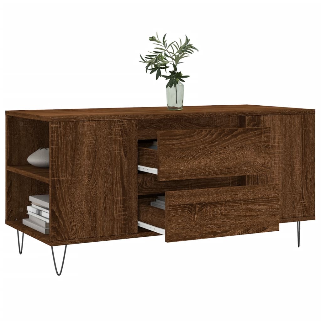 vidaXL Coffee Table Brown Oak 102x44,5x50 cm Engineered Wood