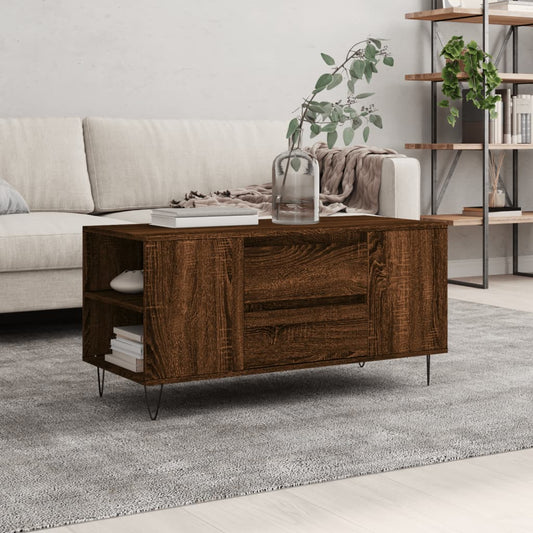 vidaXL Coffee Table Brown Oak 102x44,5x50 cm Engineered Wood