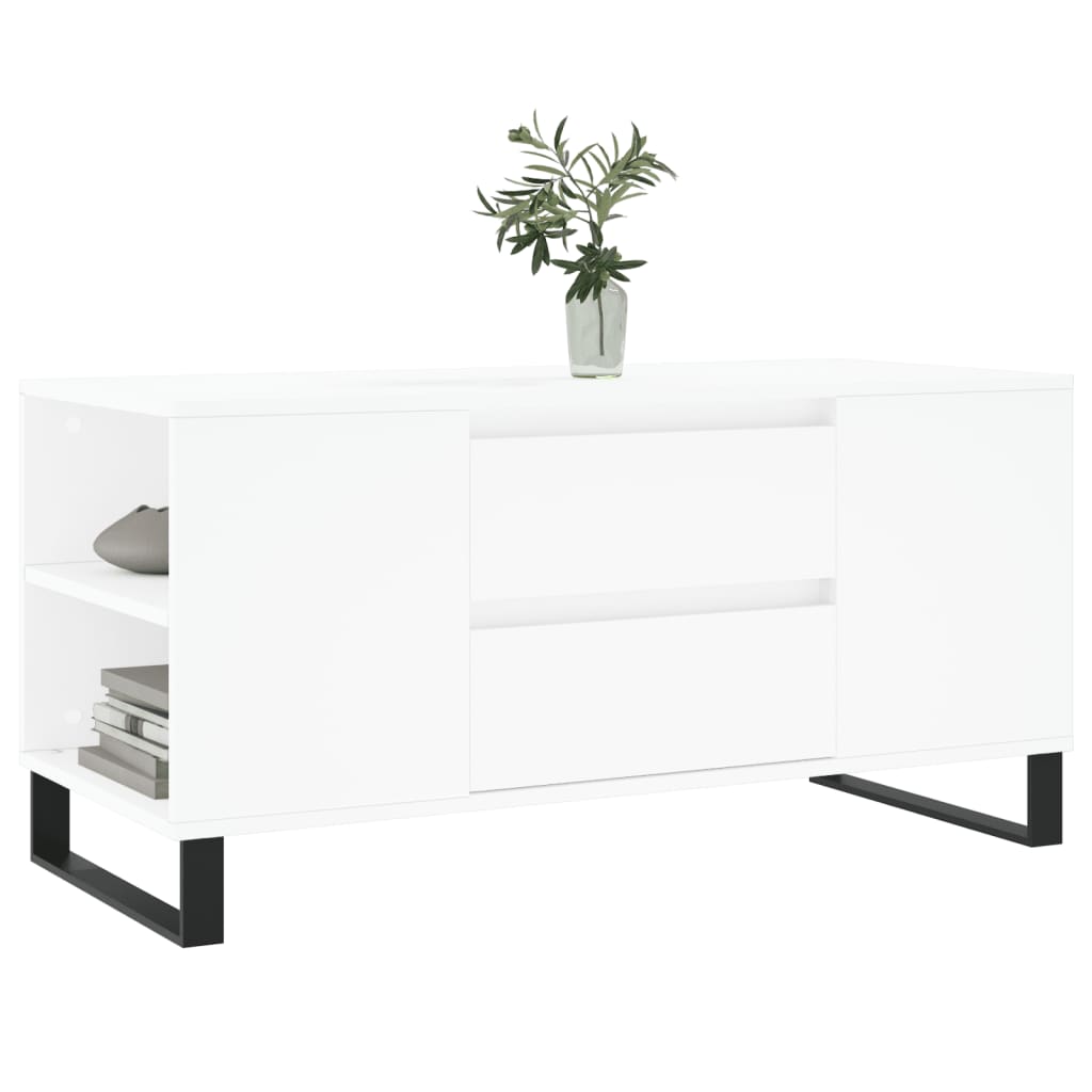vidaXL Coffee Table White 102x44.5x50 cm Engineered Wood