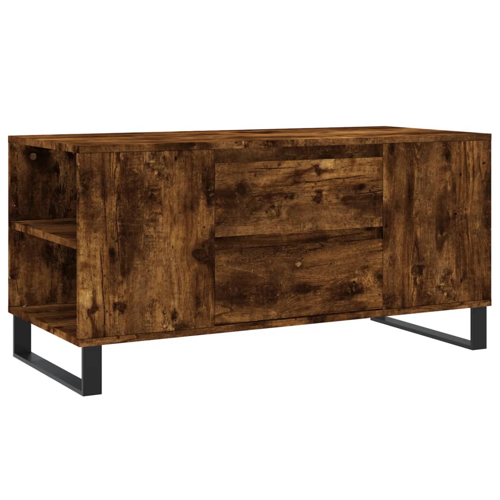 vidaXL Coffee Table Smoked Oak 102x44,5x50 cm Engineered Wood