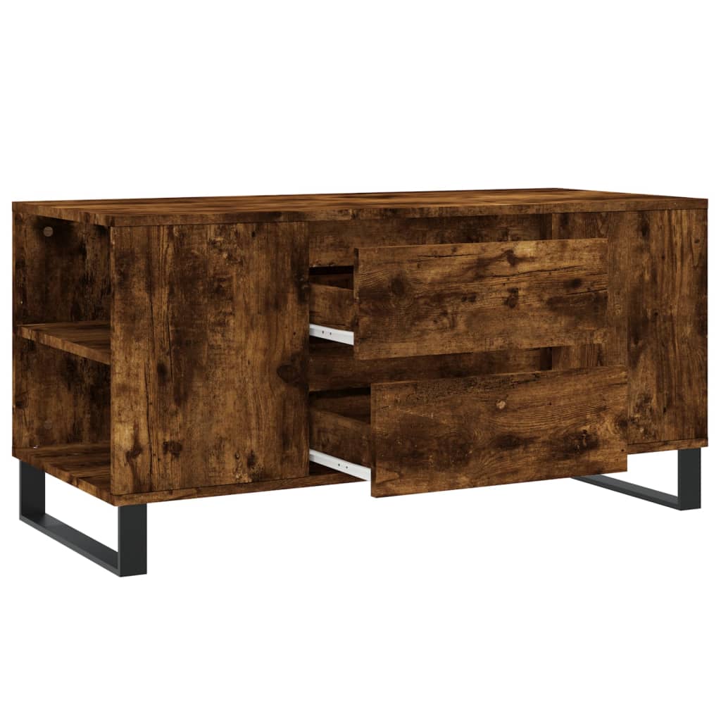 vidaXL Coffee Table Smoked Oak 102x44,5x50 cm Engineered Wood
