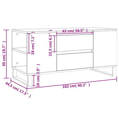 vidaXL Coffee Table Smoked Oak 102x44.5x50 cm Engineered Wood