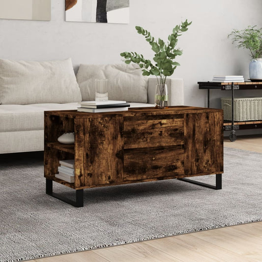 vidaXL Coffee Table Smoked Oak 102x44,5x50 cm Engineered Wood