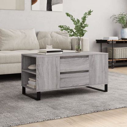 vidaXL Coffee Table Grey Sonoma 102x44,5x50 cm Engineered Wood