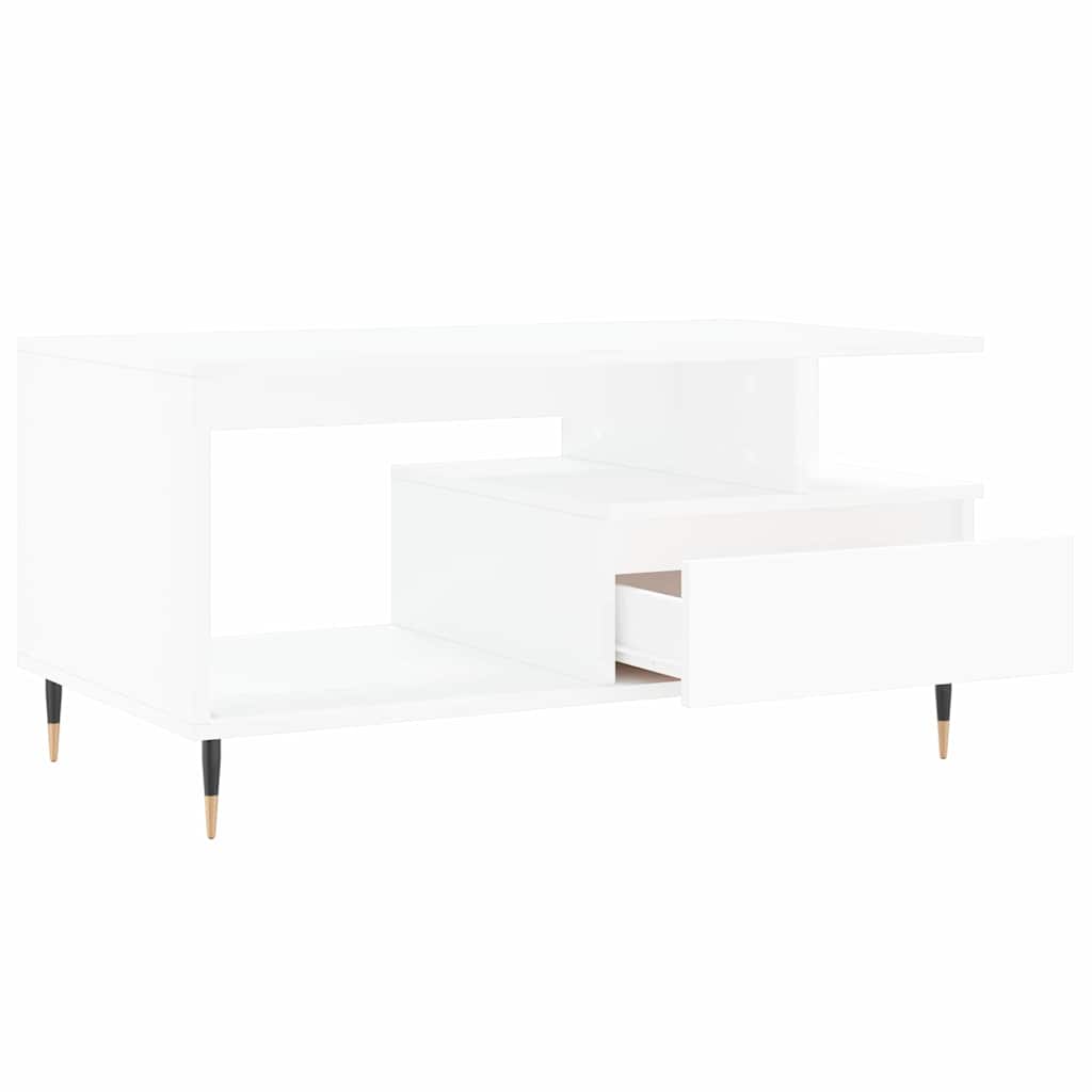 vidaXL Coffee Table White 90x49x45 cm Engineered Wood