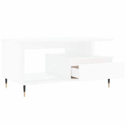 vidaXL Coffee Table White 90x49x45 cm Engineered Wood
