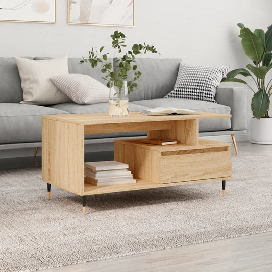 vidaXL Coffee Table Sonoma Oak 90x49x45 cm Engineered Wood