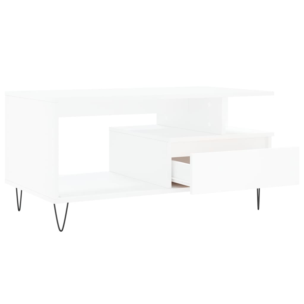 vidaXL Coffee Table White 90x49x45 cm Engineered Wood