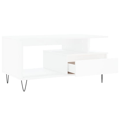 vidaXL Coffee Table White 90x49x45 cm Engineered Wood