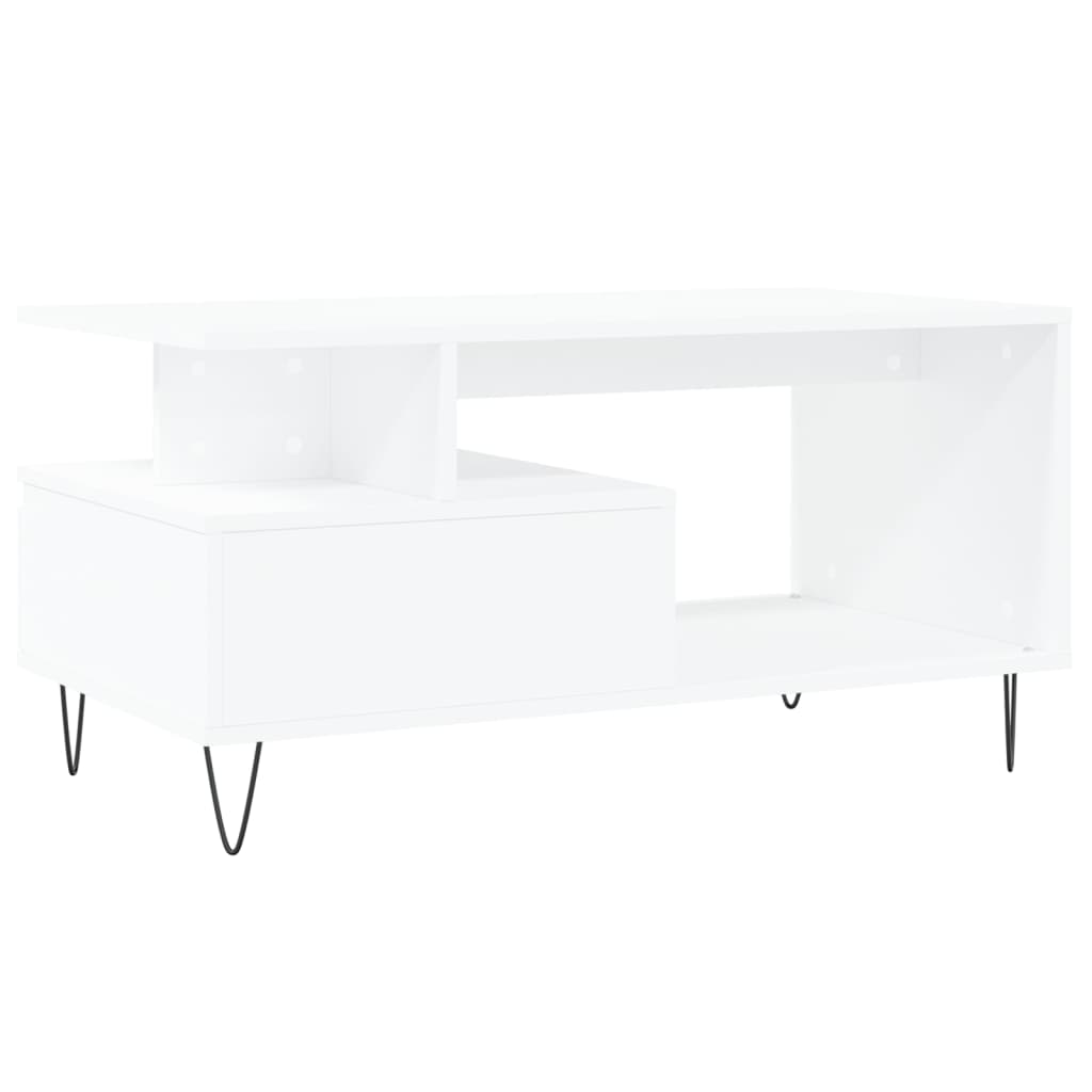 vidaXL Coffee Table White 90x49x45 cm Engineered Wood