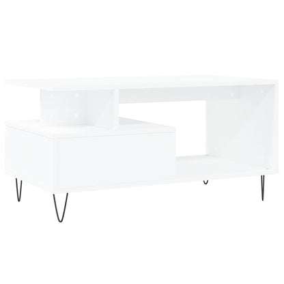 vidaXL Coffee Table White 90x49x45 cm Engineered Wood