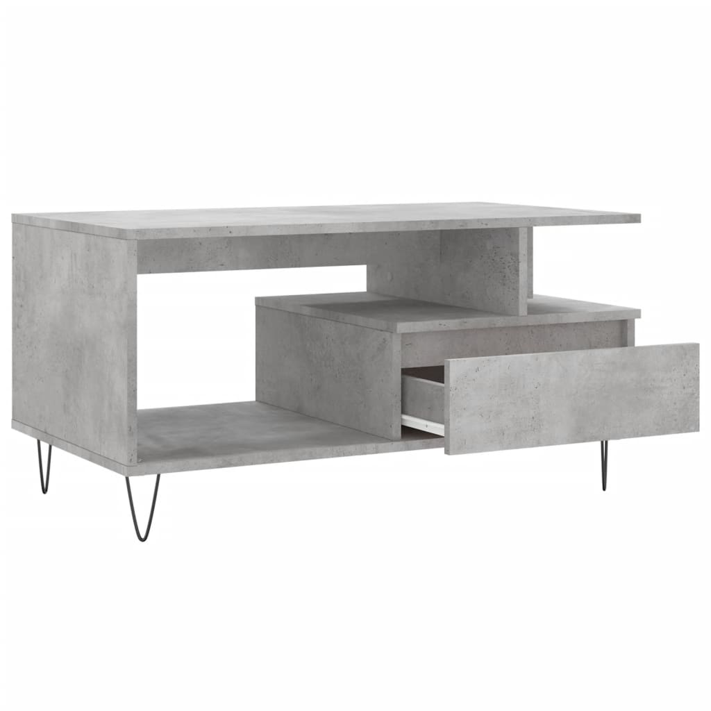 vidaXL Coffee Table Concrete Grey 90x49x45 cm Engineered Wood