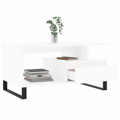 vidaXL Coffee Table White 90x49x45 cm Engineered Wood