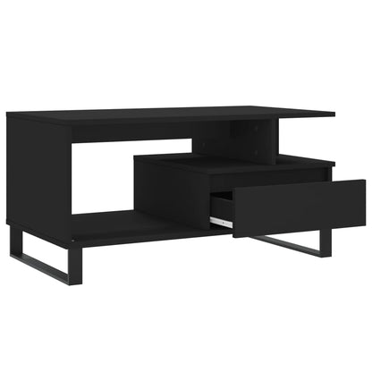 vidaXL Coffee Table Black 90x49x45 cm Engineered Wood