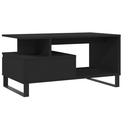 vidaXL Coffee Table Black 90x49x45 cm Engineered Wood