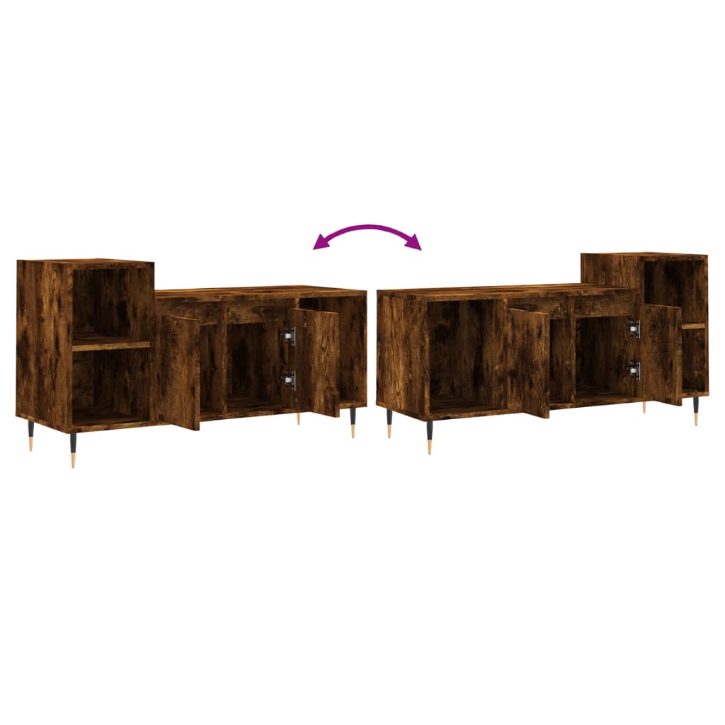 vidaXL TV Cabinet Smoked Oak 100x35x55 cm Engineered Wood