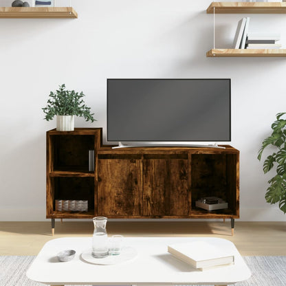 vidaXL TV Cabinet Smoked Oak 100x35x55 cm Engineered Wood