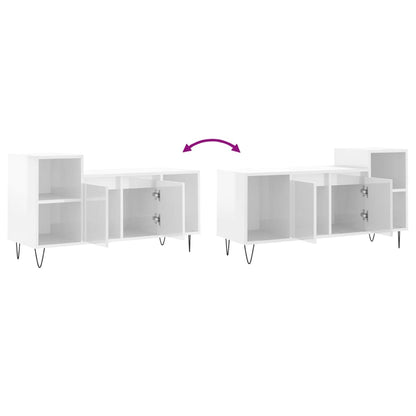 vidaXL TV Cabinet High Gloss White 100x35x55 cm Engineered Wood