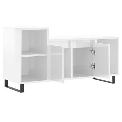 vidaXL TV Cabinet High Gloss White 100x35x55 cm Engineered Wood