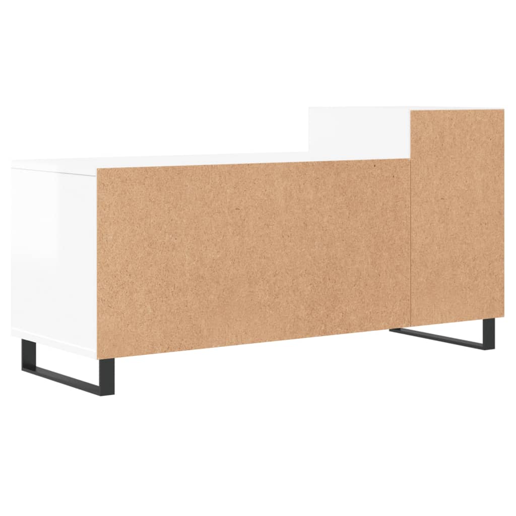 vidaXL TV Cabinet High Gloss White 100x35x55 cm Engineered Wood