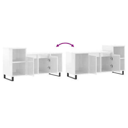 vidaXL TV Cabinet High Gloss White 100x35x55 cm Engineered Wood