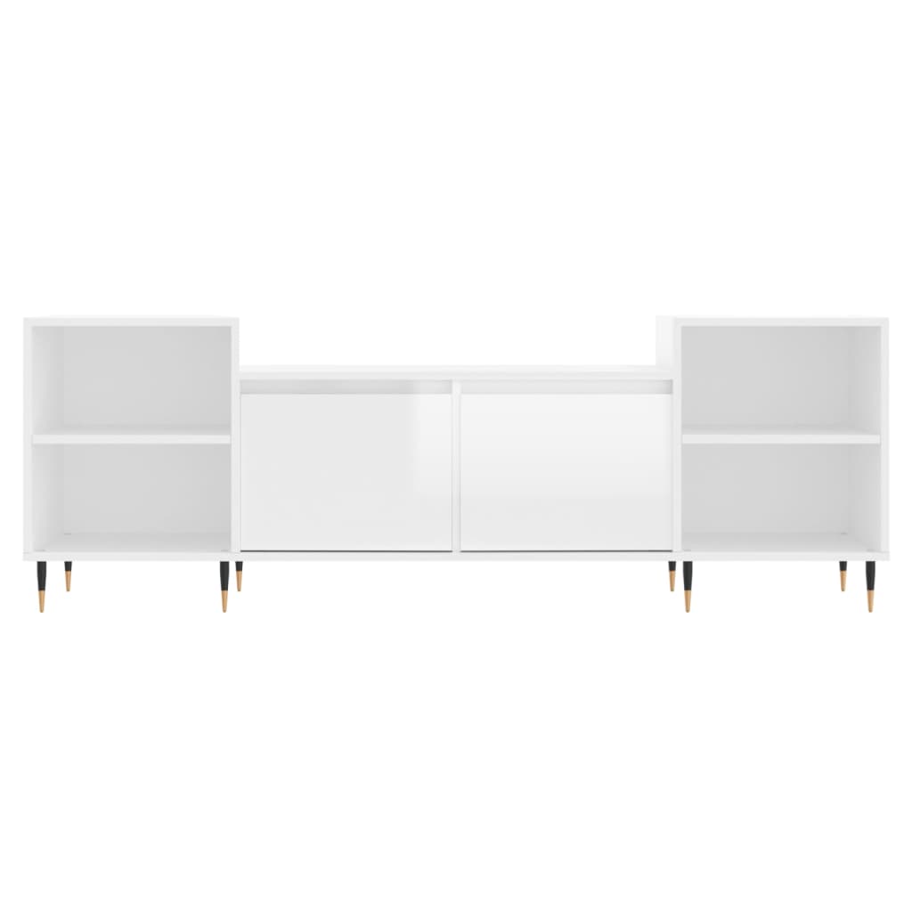 vidaXL TV Cabinet High Gloss White 160x35x55 cm Engineered Wood