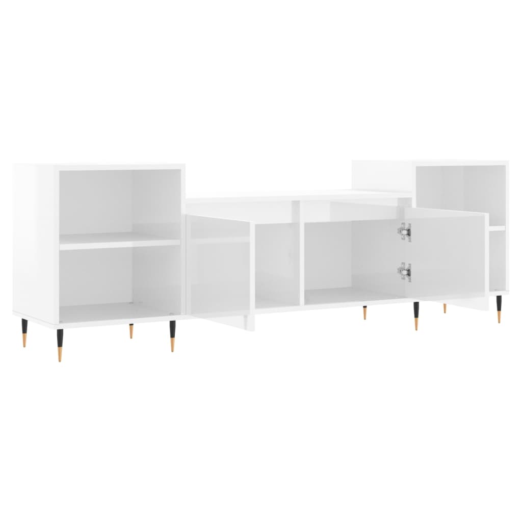 vidaXL TV Cabinet High Gloss White 160x35x55 cm Engineered Wood
