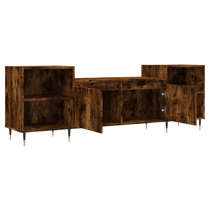 vidaXL TV Cabinet Smoked Oak 160x35x55 cm Engineered Wood