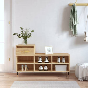 vidaXL Shoe Cabinet Sonoma Oak 102x36x60 cm Engineered Wood