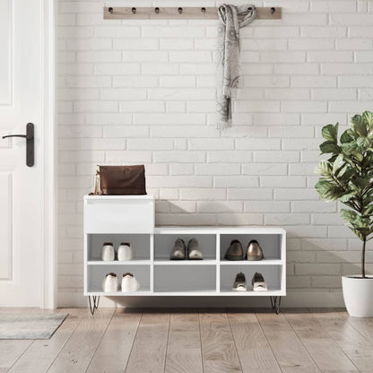 vidaXL Shoe Cabinet White 102x36x60 cm Engineered Wood