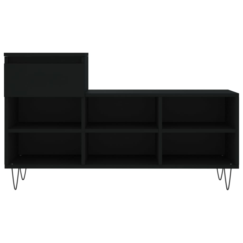 vidaXL Shoe Cabinet Black 102x36x60 cm Engineered Wood