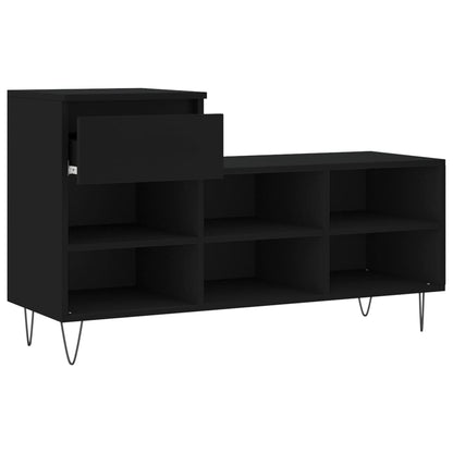 vidaXL Shoe Cabinet Black 102x36x60 cm Engineered Wood