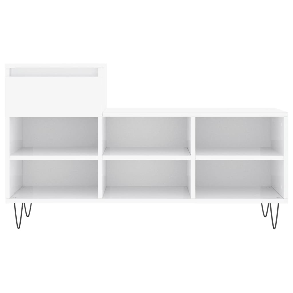 vidaXL Shoe Cabinet High Gloss White 102x36x60 cm Engineered Wood
