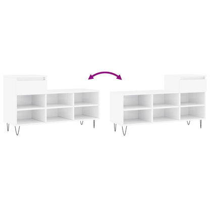 vidaXL Shoe Cabinet High Gloss White 102x36x60 cm Engineered Wood