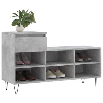vidaXL Shoe Cabinet Concrete Grey 102x36x60 cm Engineered Wood