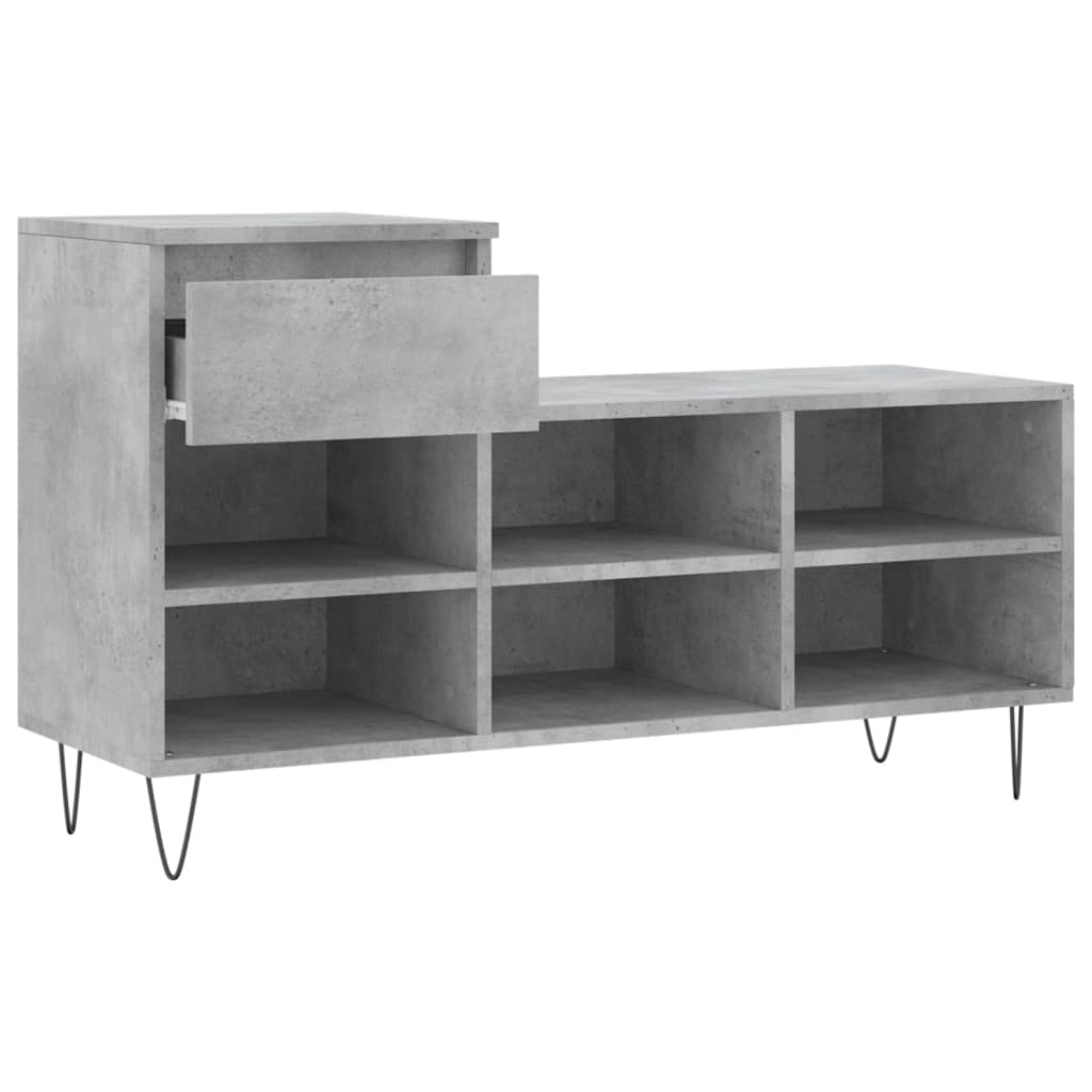 vidaXL Shoe Cabinet Concrete Grey 102x36x60 cm Engineered Wood