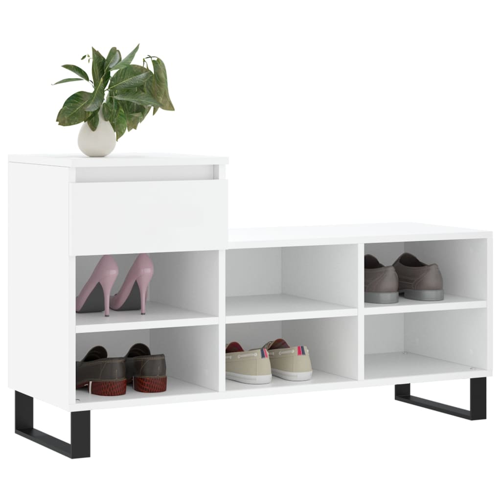 vidaXL Shoe Cabinet White 102x36x60 cm Engineered Wood
