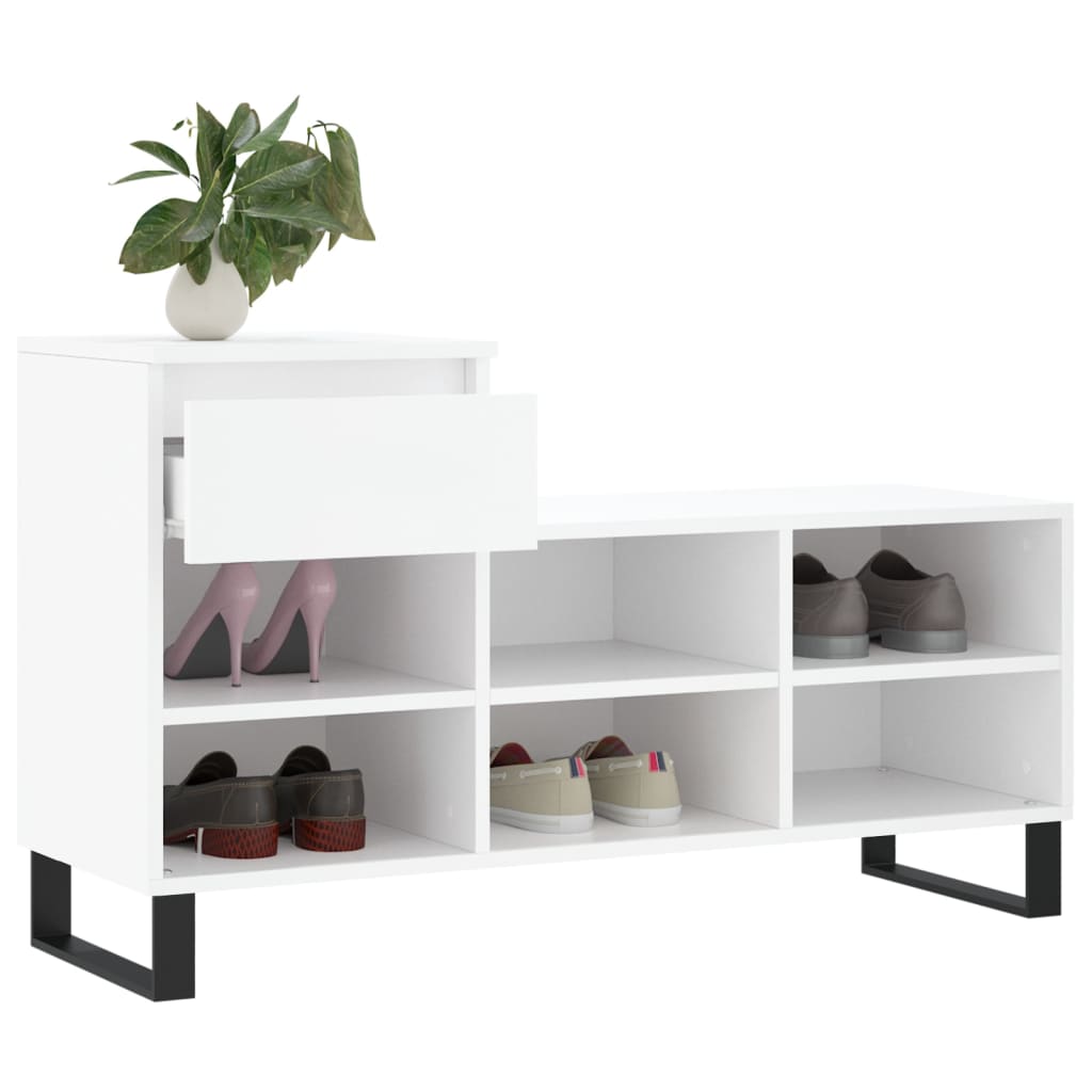 vidaXL Shoe Cabinet White 102x36x60 cm Engineered Wood