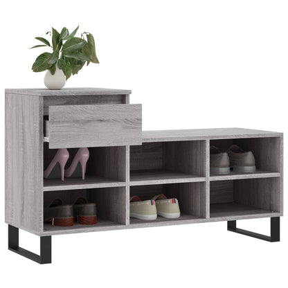 vidaXL Shoe Cabinet Grey Sonoma 102x36x60 cm Engineered Wood