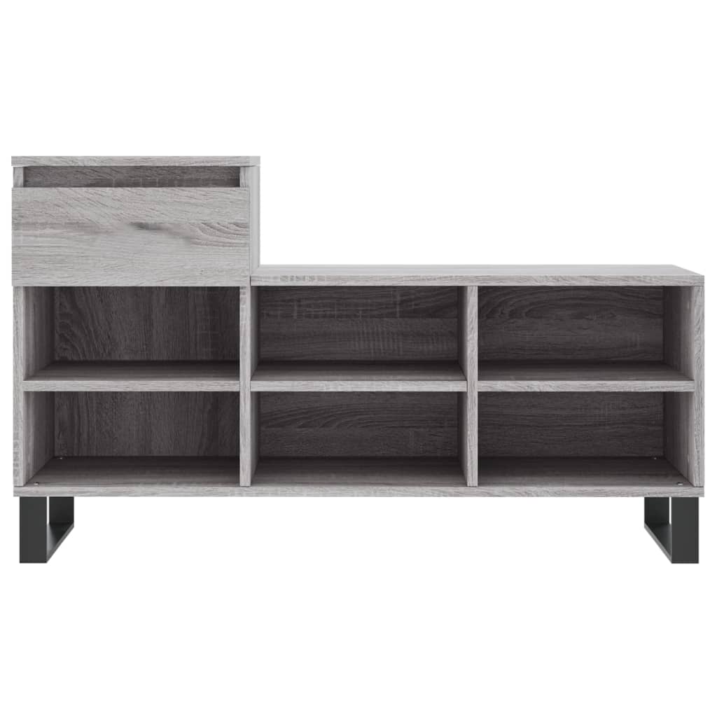 vidaXL Shoe Cabinet Grey Sonoma 102x36x60 cm Engineered Wood