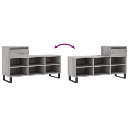 vidaXL Shoe Cabinet Grey Sonoma 102x36x60 cm Engineered Wood
