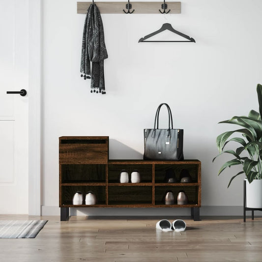vidaXL Shoe Cabinet Brown Oak 102x36x60 cm Engineered Wood