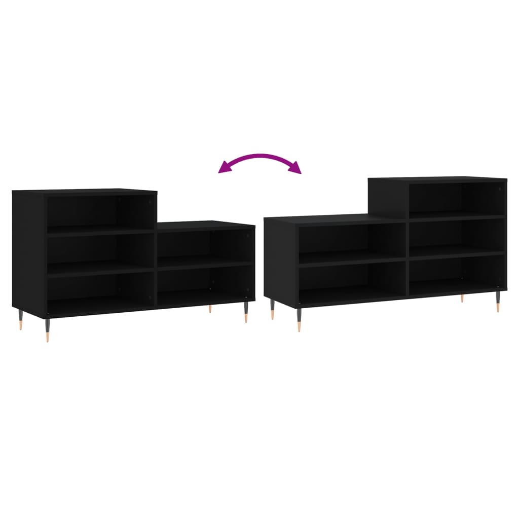 vidaXL Shoe Cabinet Black 102x36x60 cm Engineered Wood