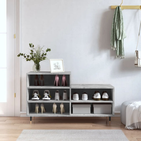 vidaXL Shoe Cabinet Concrete Grey 102x36x60 cm Engineered Wood
