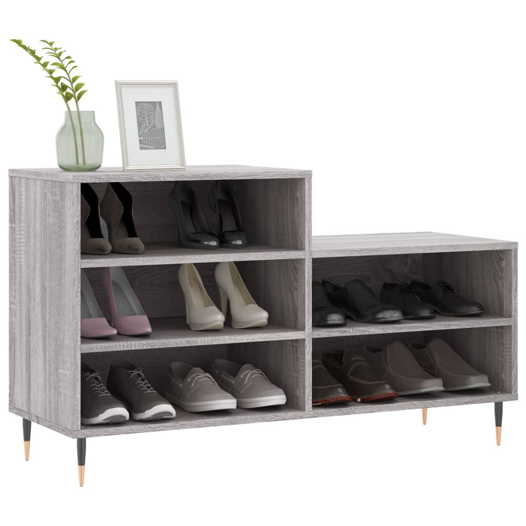 vidaXL Shoe Cabinet Grey Sonoma 102x36x60 cm Engineered Wood